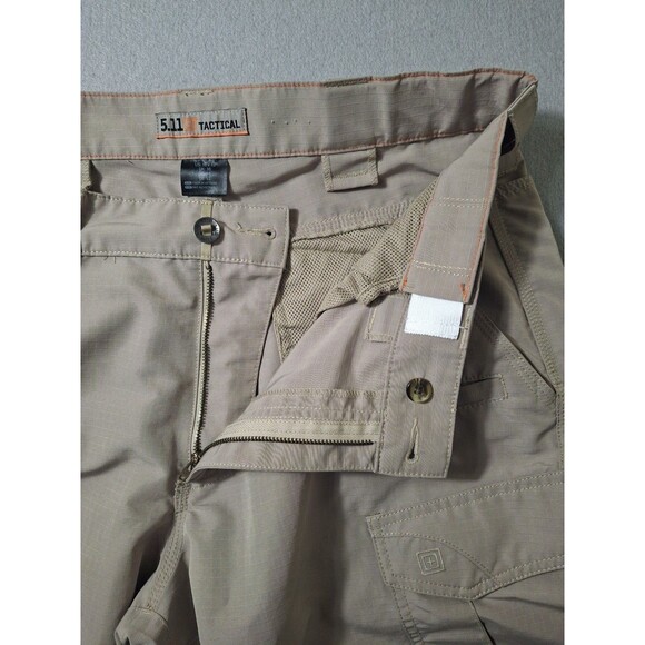 5.11 Tactical Pants Men 36x32 Beige Fast-Tac Urban Utility Rip Stop Lightweight - Picture 7 of 11